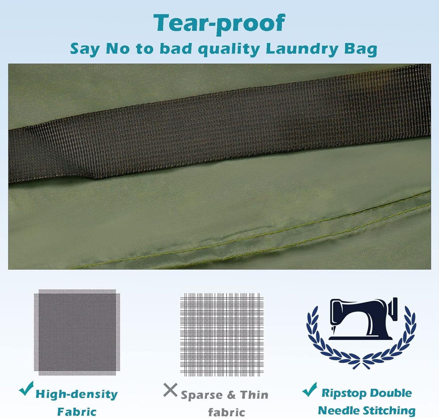 Heavy Duty Laundry Bag 2 Pack XL Nylon Laundry Bags with Straps, Washable Large Dirty Clothes Organizer with Drawstring Closure, Travel Washing Bag Fit a Laundry Hamper or Basket