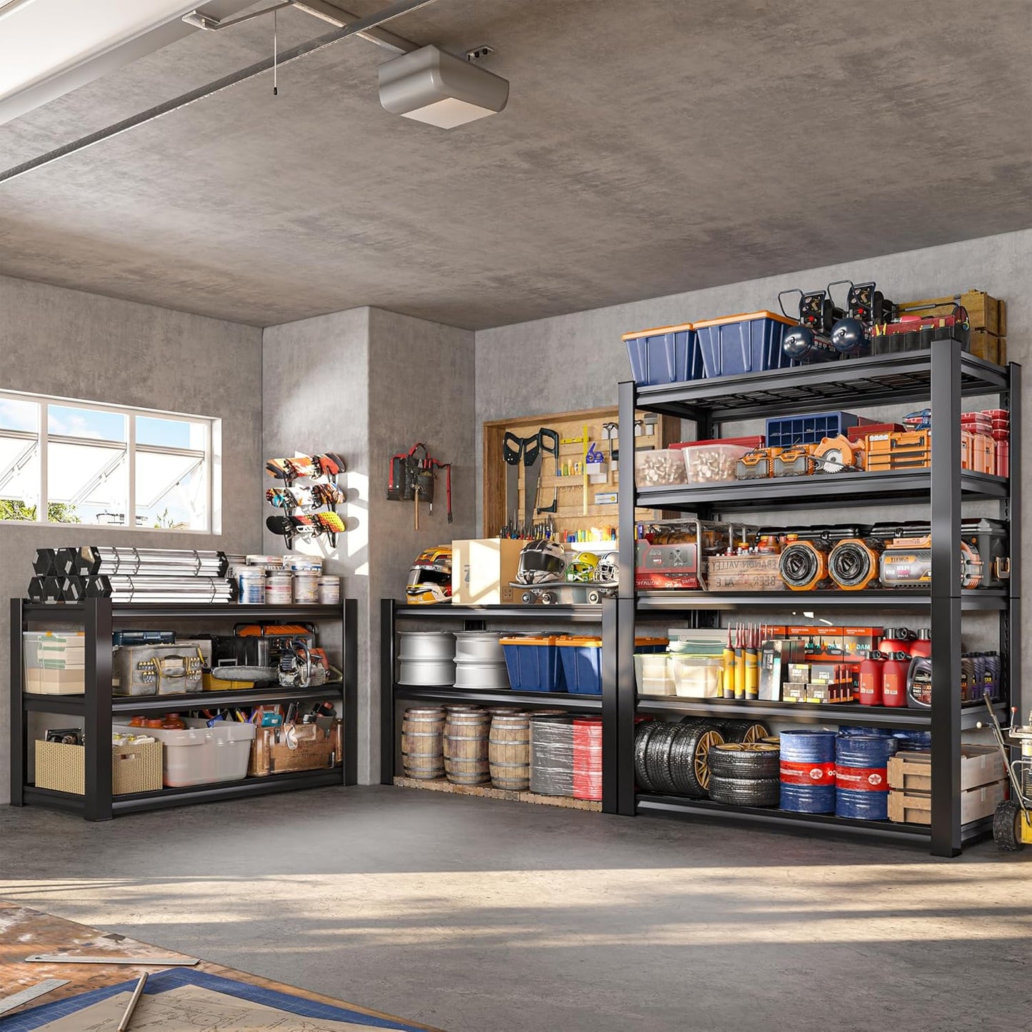 REIBII 3010LBS Storage Shelves 72" H Garage Shelving Heavy Duty Metal Shelving 5 Tier Adjustable Metal Shelves for Storage for Kitchen Pantry Warehouse Basement 72" H x 35.5" W x 16" D, 3 Pack