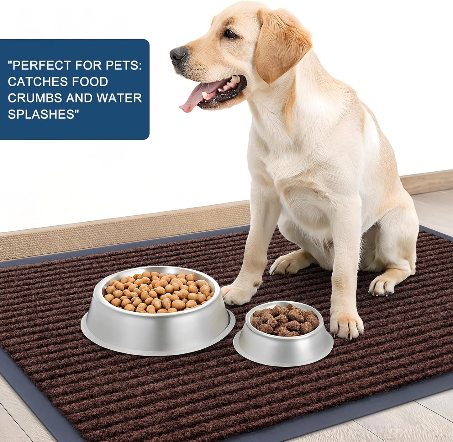 OLANLY Front Door Mat Indoor Outdoor Entrance, Waterproof Heavy Duty Doormat, Fade Resistant, Low Profile, Easy Clean Patio Porch Welcome Floor Mats for Entry, 59x35, Brown