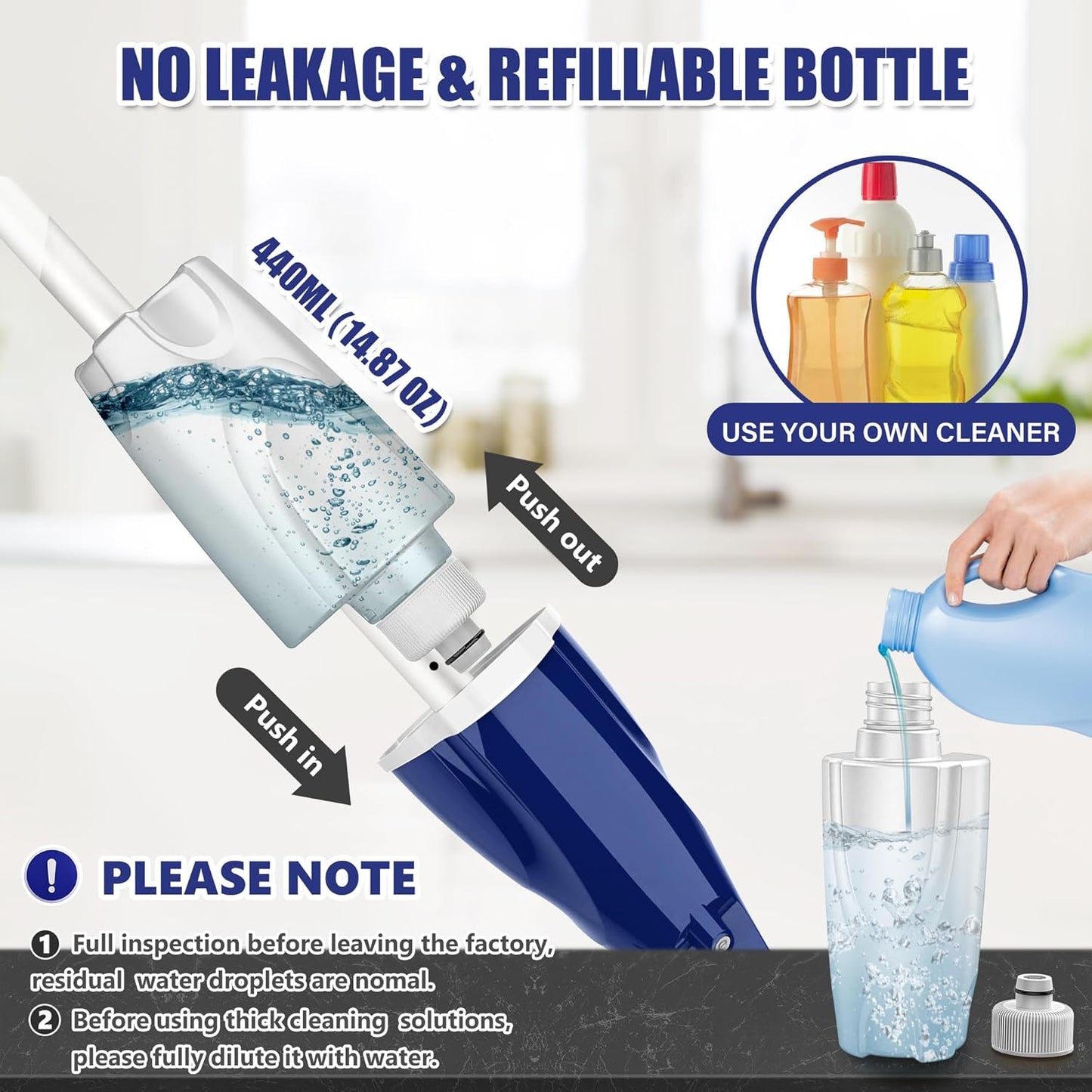 Microfiber Spray Mop for Floors Cleaning: Wet Dry Hardwood Floor Mops with 3 Washable Reusable Pads for Swiffer Powermop - Flat Mop with Sprayer for Tile Wood Laminate Vinyl Marble