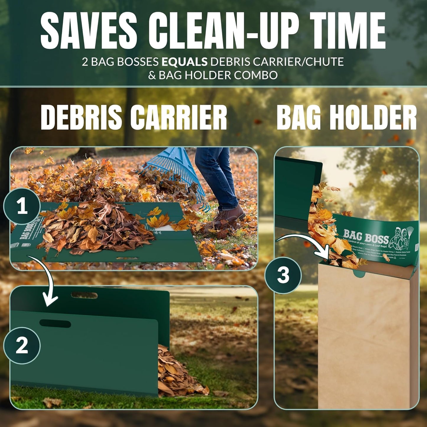 Lawn & Leaf Bag Holder Stand | Fits 33-55 Gallon Paper or Plastic Yard Waste Bags | Foldable Trash Bag Holder Stand