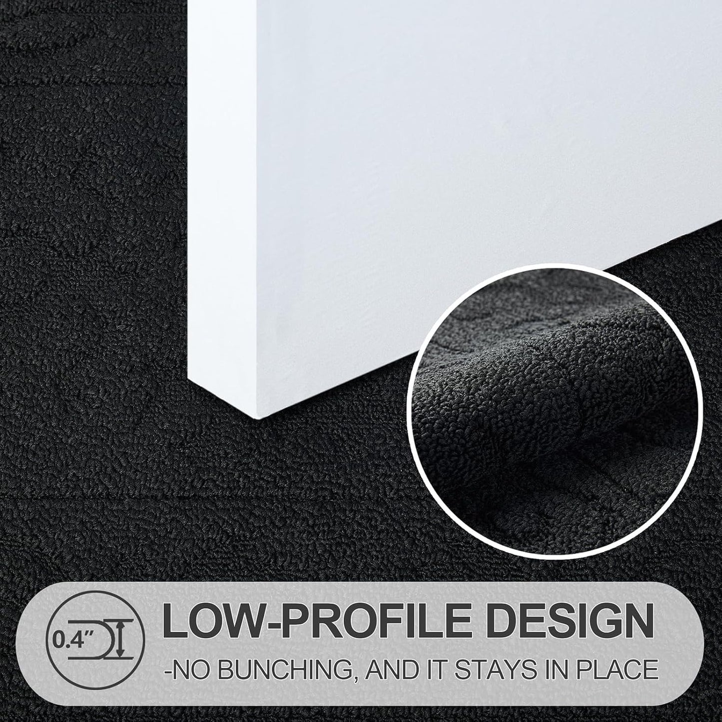 FONEYI Indoor Door Mat 24" x 36", Dirt Trapper Door Mats Non-Slip Entryway Rugs Washable, Absorbent Resist Dirt Welcome Mat, Low Profile Inside Floor Mats for Front Back Door and Entryway, Black