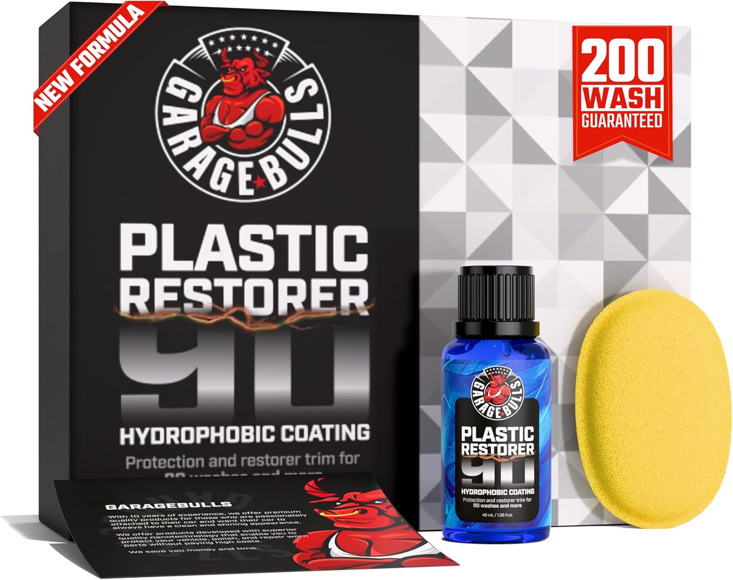 garage bulls Plastic Restorer for Cars - Hydrophobic Ceramic Coating - Ultimate Exterior & Interior Protection with Original Matte Finish