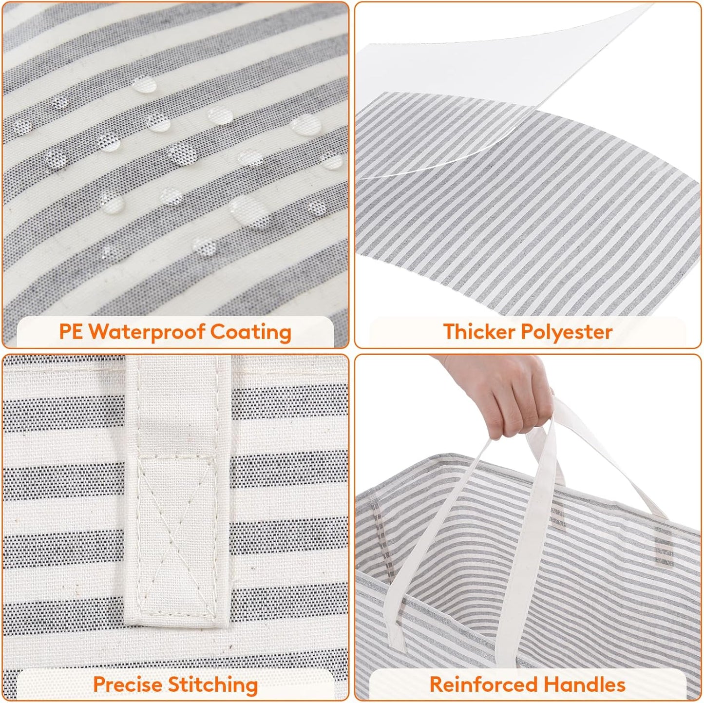 Lifewit 2 Pack Laundry Hamper Large Collapsible Laundry Baskets, Freestanding Waterproof Clothes Hamper with Easy Carry Handles in Laundry Room Bedroom Bathroom College Dorm for Adults, Grey, 2 x 125L