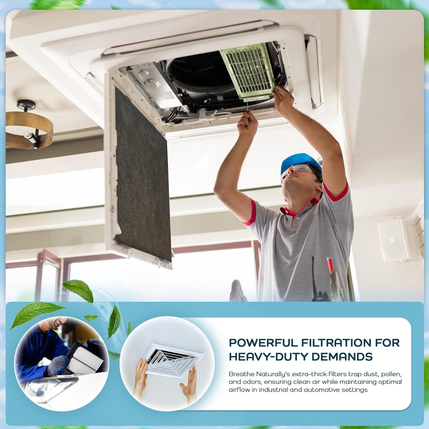 Breathe Naturally - Replacement Filters Compatible with Honeywell Air Purifier HPA300, HPA300 or HRF-R3 Series – Activated Carbon Prefilter – 12" x 17.2", 14" x 17.2" - Easy Replacement - (Pack of 4)