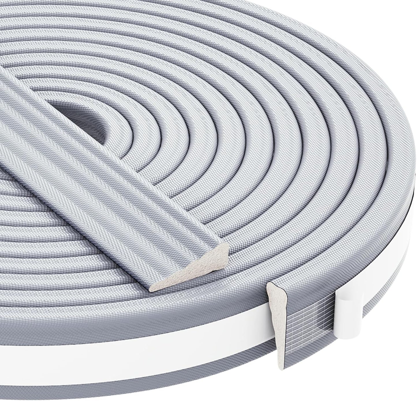 QDiShi 118" Wedge-Shape Weather Stripping Door Seal Weatherproof Foam Seals Self Adhesive Insulation Anti-Collision Strip Soundproofing Frame Insulation Tape Fits 0.13-0.31" Gaps(Grey)