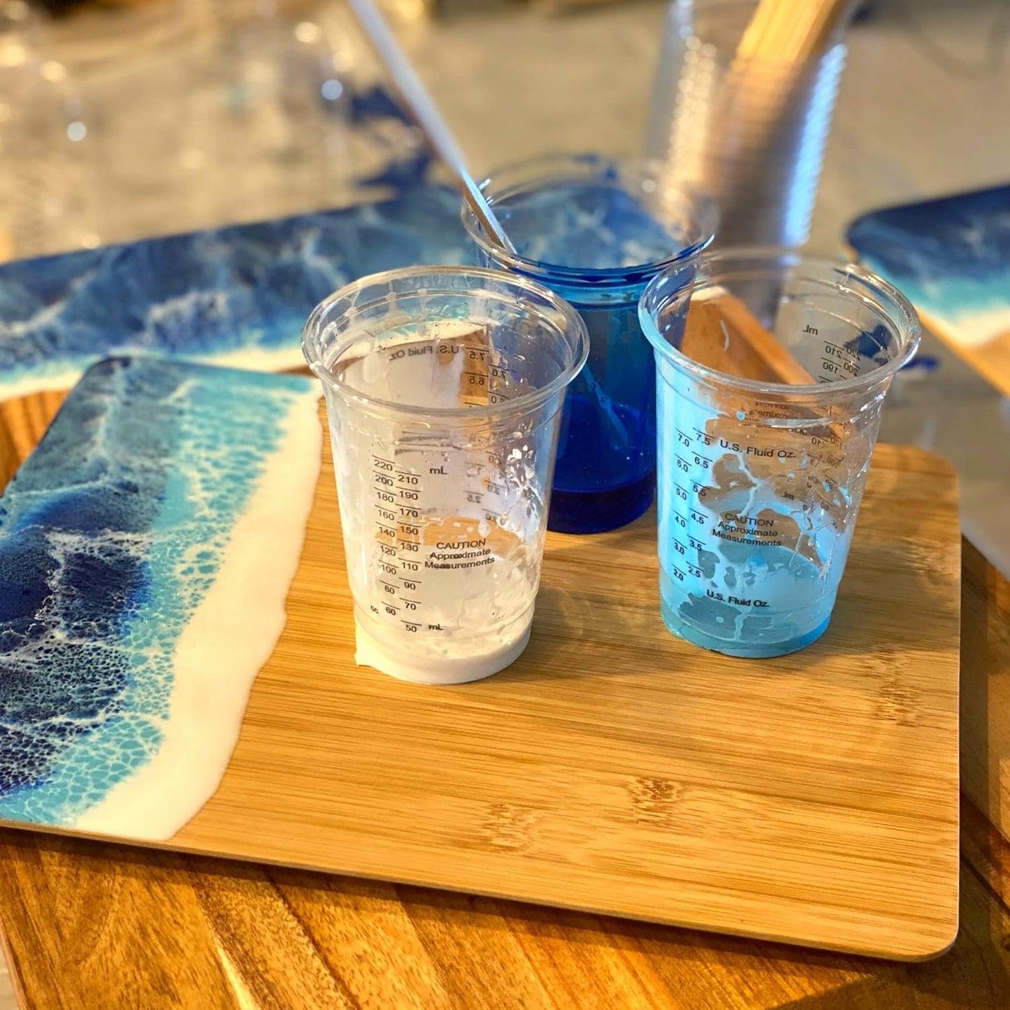 [50 Pack] NEW SIZE 12oz Graduated Mixing Cups - Durable PET, Clear Measurement Markings in oz, mL and cups - For Resin, Paint, Mixing and Crafts