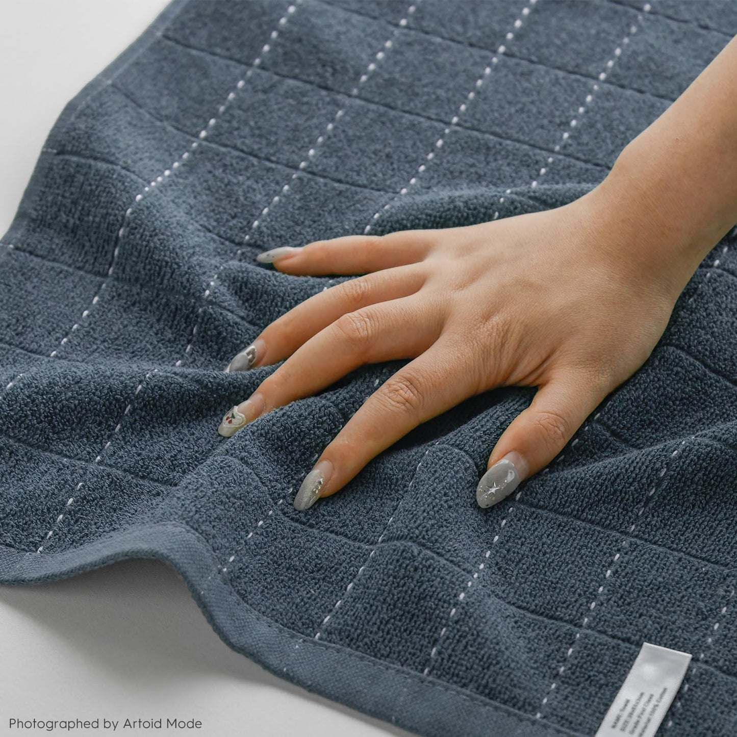 Artoid Mode Checkered Designed Cotton Grey Terry Kitchen Dish Towels, 15x25 Inch Soft Absorbent Quick Drying Family Cleaning Tea Towels Set of 4