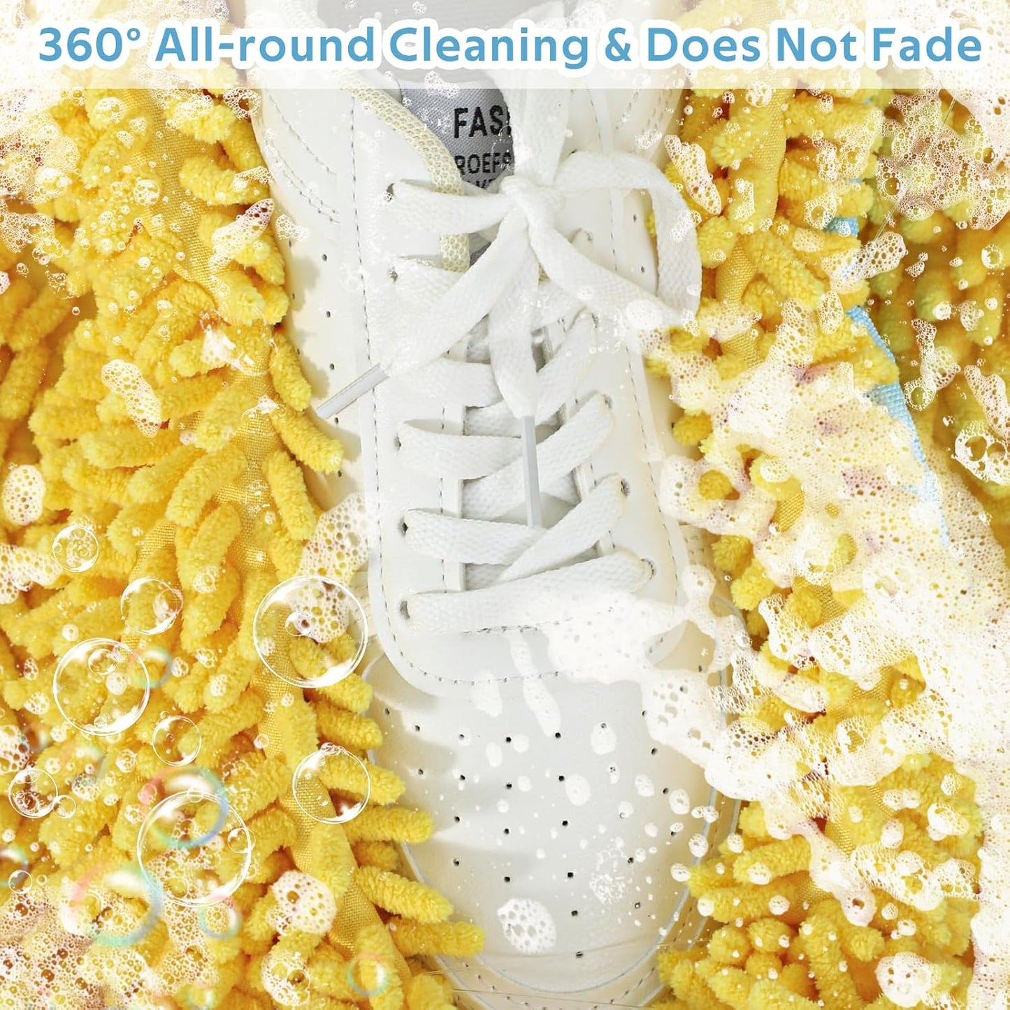 Shoe Washing Machine Bag - 2pcs Laundry Shoe Bags for Washing Machine, 360° Deep Clean Reusable Sneaker Tennis Shoe Cleaning Bag for Washer and Dryer for Most Sizes, Yellow, 15 * 7.5 inches