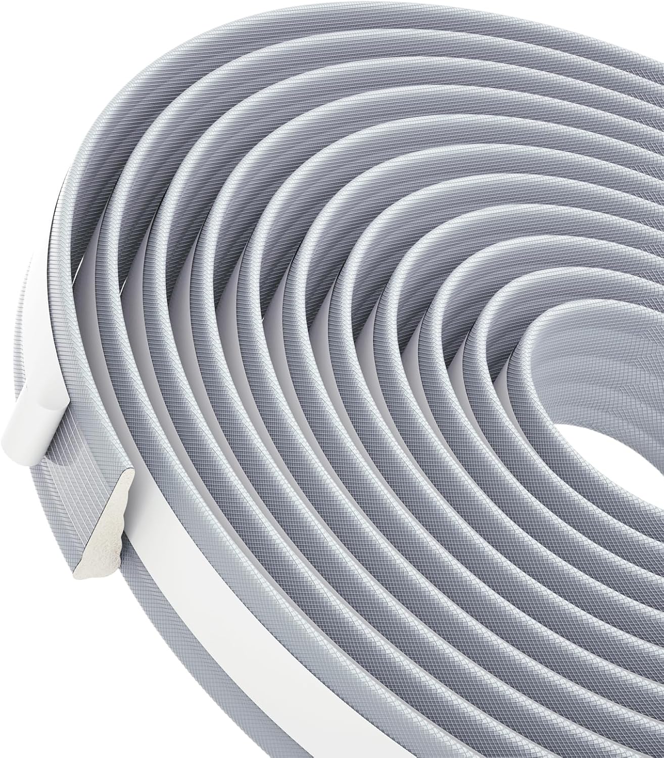 QDiShi 118" Wedge-Shape Weather Stripping Door Seal Weatherproof Foam Seals Self Adhesive Insulation Anti-Collision Strip Soundproofing Frame Insulation Tape Fits 0.13-0.31" Gaps(Grey)