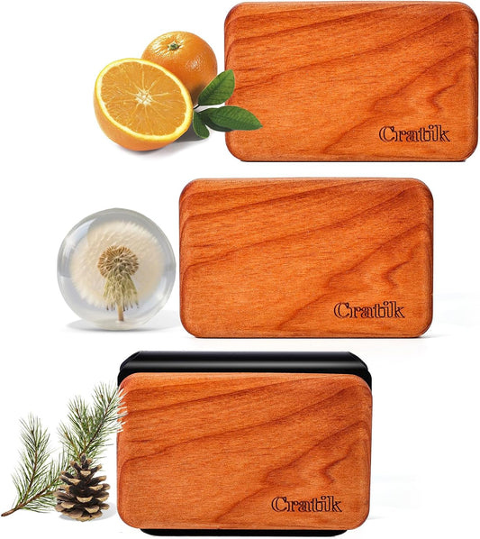 Car Air Freshener - Wood Air Freshener - Car Odor Eliminator for Visor Clip-Variety Scent Refill, Vehicle Scent Diffuser for Cabin, Truck & SUV - Pack of 3 (Grove-Pine-Open air)-CLIP INCLUDED