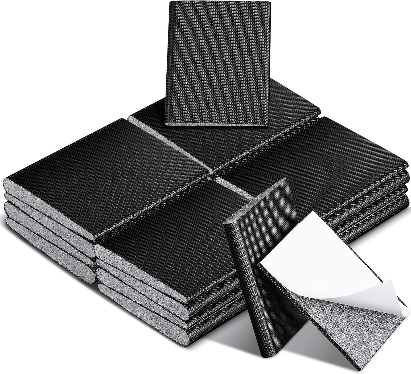 Zonon 32 Pieces Door Corner Seal Weatherstripping Exterior Door Frame Seal Draft Stopper Adhesive Corner Pads for Weather Stripping and Draft Protection (Black)