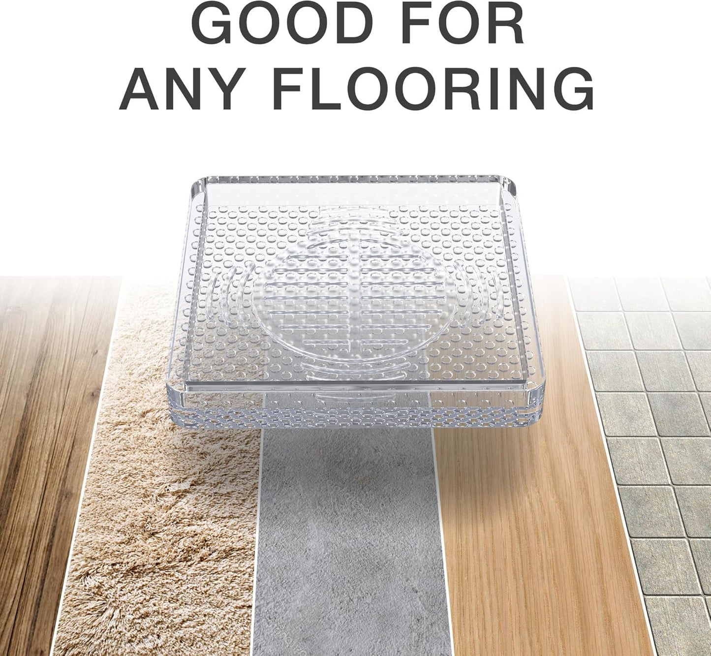 X-Protector Furniture Cups - 4 PCS 2.2" - Non Slip Furniture Pads for Hardwood Floors - Transparent Floor Protectors - Bed Stoppers to Prevent Sliding - Keep Furniture from Sliding on Floor! (Square)