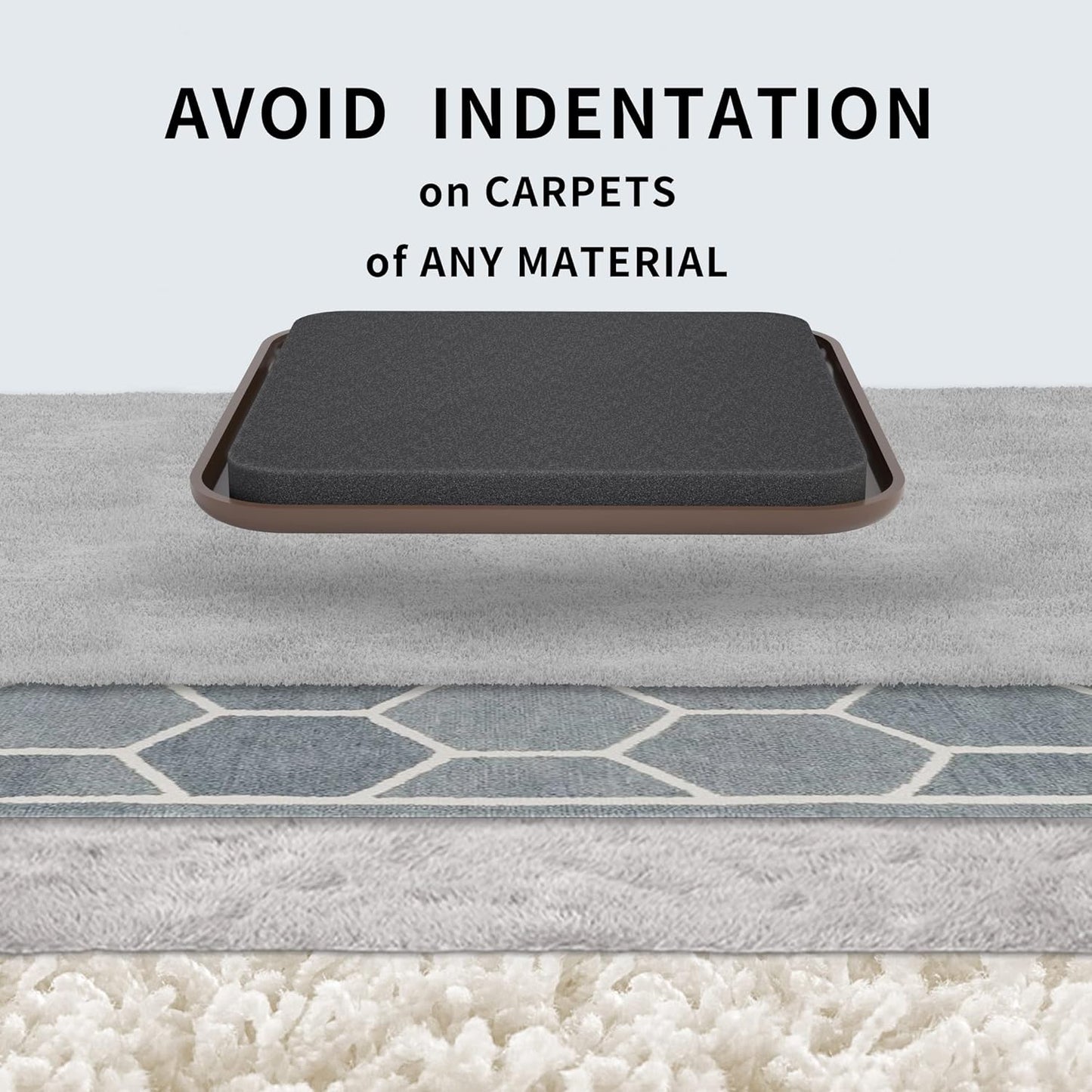 Furniture Sliders, 8 pcs-4 3/4” Square Brown Furniture Sliders for Carpet, Heavy Duty Furniture Movers Sliders, Reusable Furniture Moving Pads, Floor Protectors for Carpet