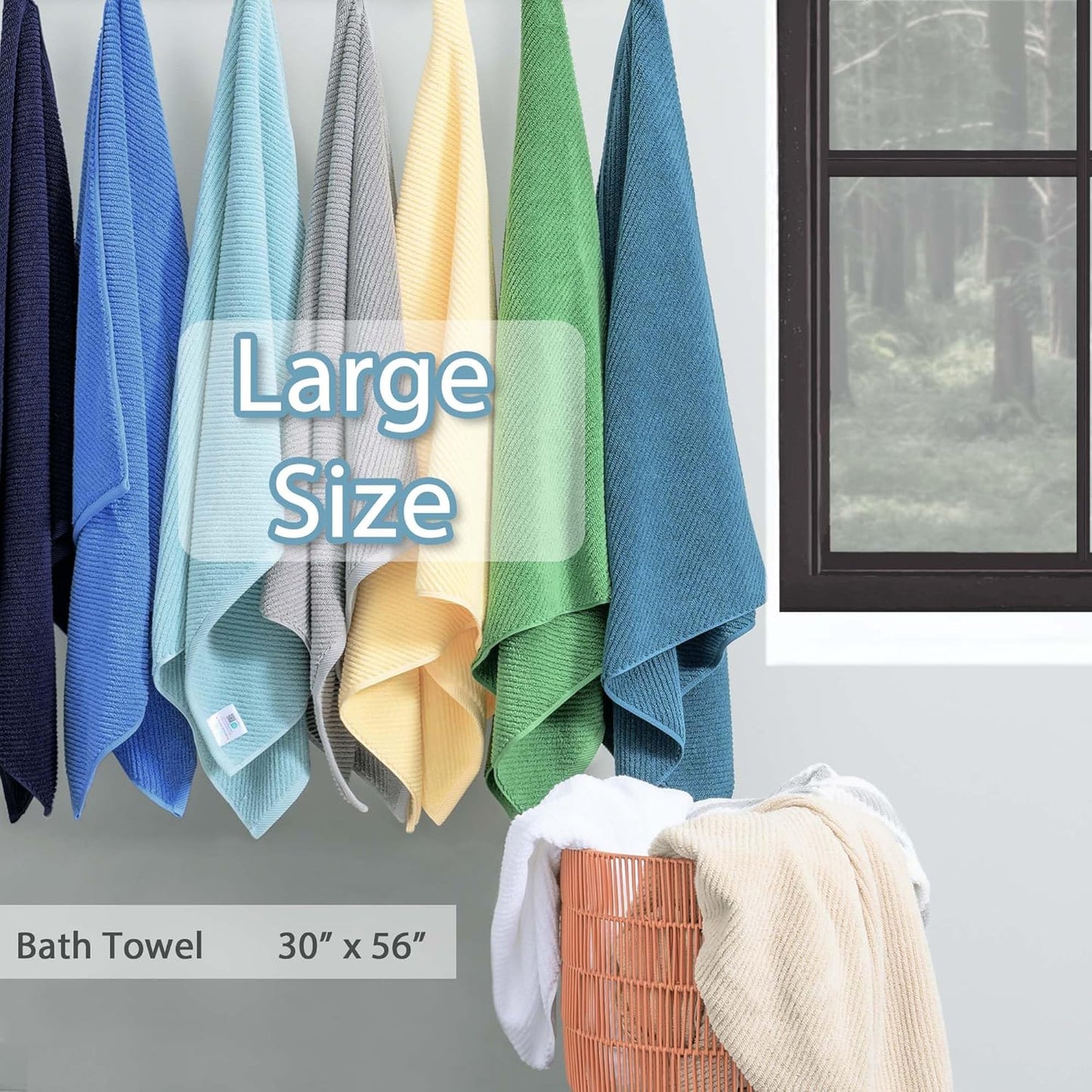 Luxury Bath Towels, 4PC Large 30" x 56" - 100% Cotton | Quick Dry | Hotel Quality | Thick | Soft | Absorbent, Lightweight Bath Towels, Shower Towel for Bathroom, Towel Gift Set, Aqua Teal