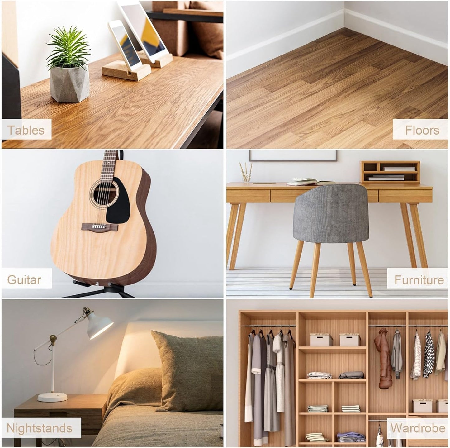 SEISSO Wood Filler & Putty - Waterproof Outdoor Wood Repair Putty, Paintable & Stainable, White Furniture Repair Kit for Wooden Cabinets, Doors, Floors, Tables