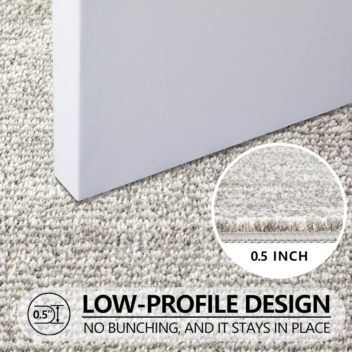 REFETONE Indoor Doormat, Front Door Mat 36"x59" Absorbent Rubber Backing Non Slip Back Door Mats, Washable Low-Profile Inside Floor Mat Door Rugs for Entryway, Resist Dirt Mud Mat for Dogs, Grey