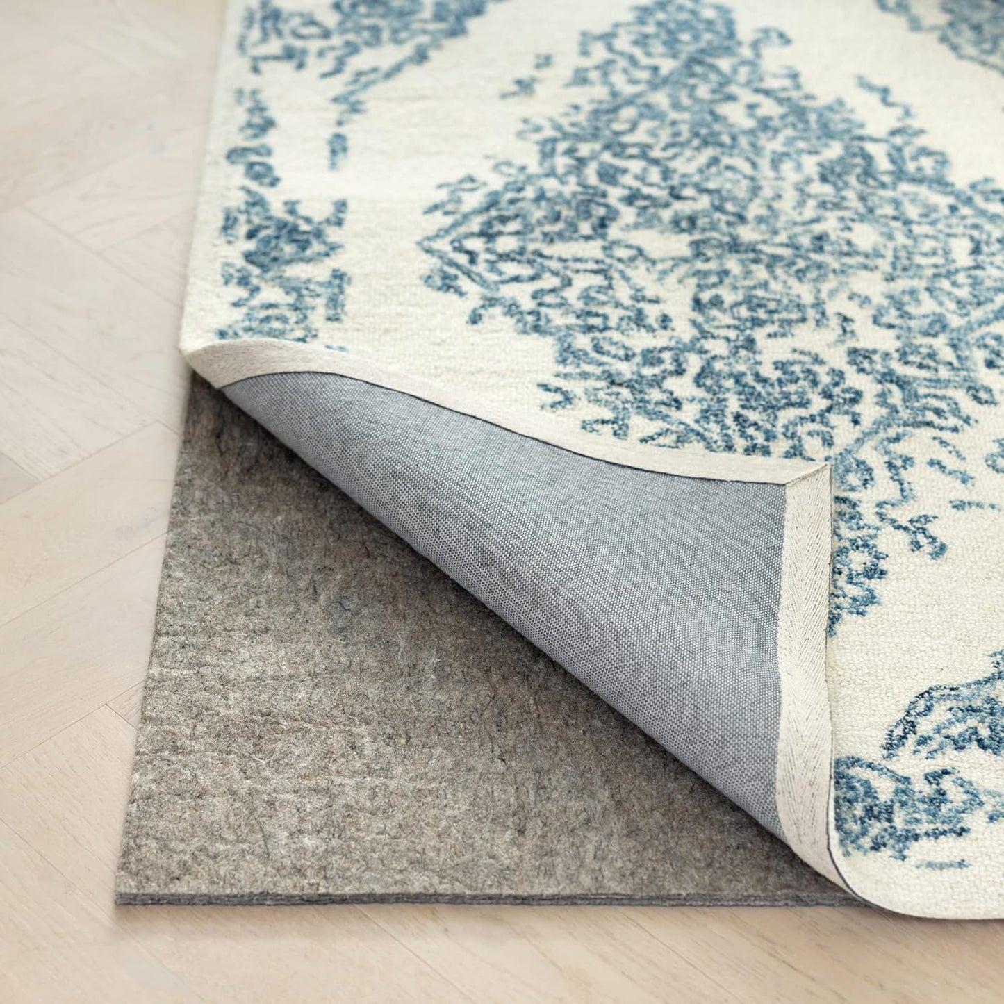 RUGPADUSA - Dual Surface - 12' Square - 3/8" Thick - Felt + Rubber - Enhanced Non-Slip Rug Pad - Adds Comfort and Protection - for Hard Surface Floors