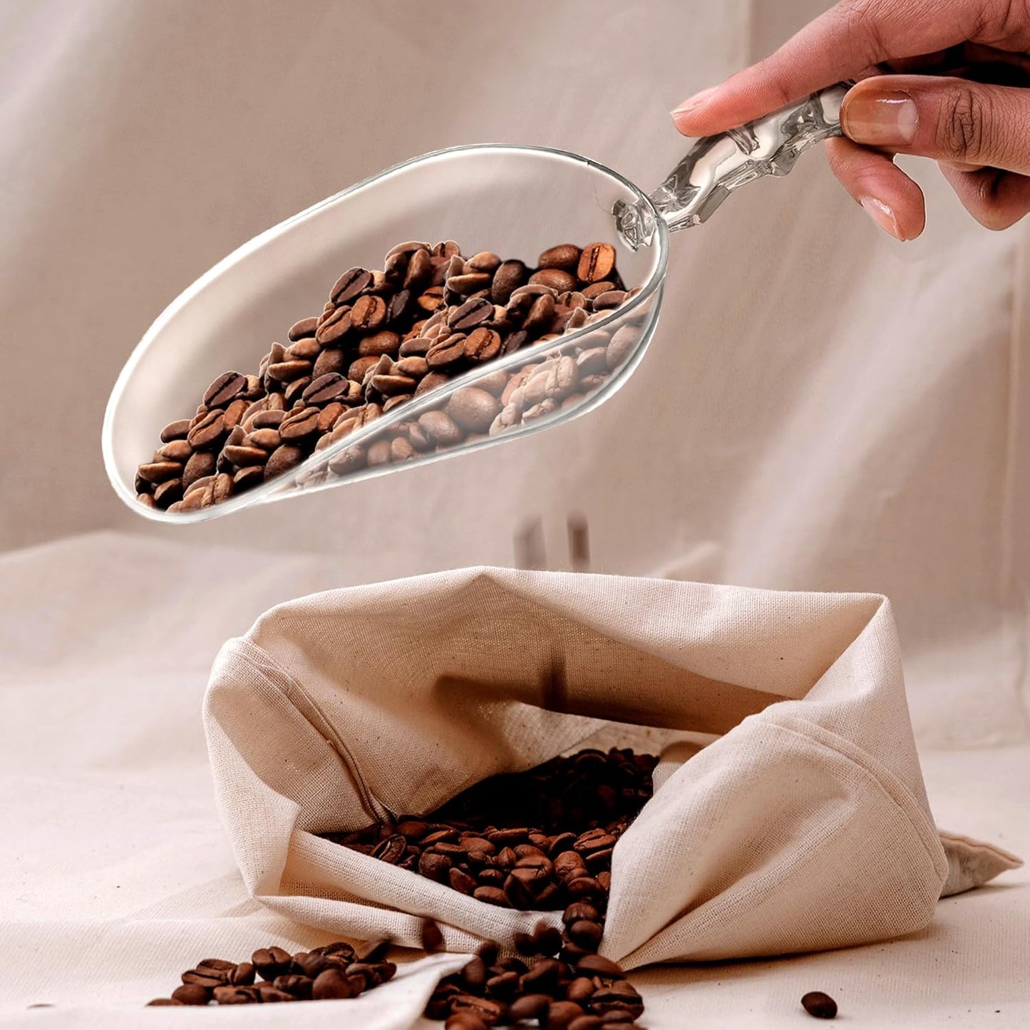 Amazing Abby - Elsa - Plastic Ice Scoops (6-Piece Set), Plastic Utility Scoops, 5/12/24-Ounce Capacity, BPA-Free, Food-Grade, Shatter-Proof, Perfect for Home and Commercial Use