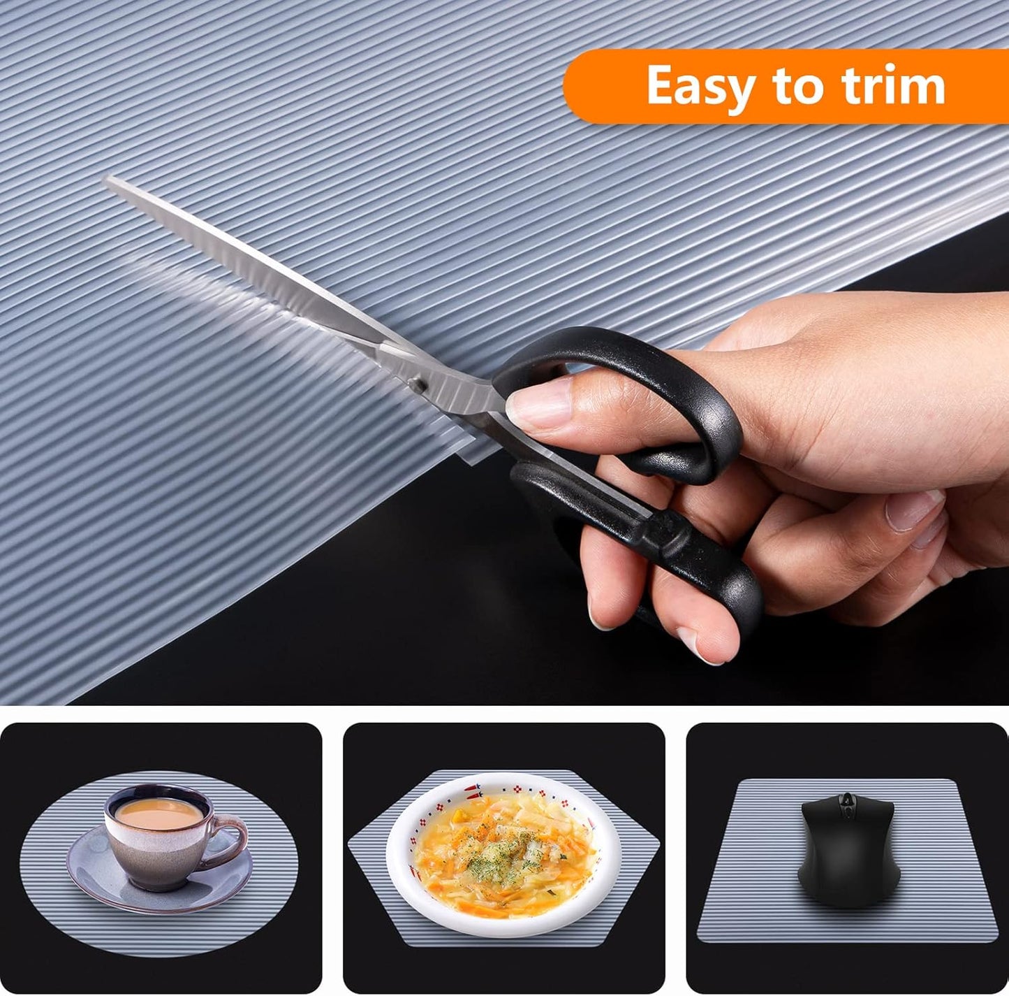 Shelf Liners for Kitchen Cabinets 11.8 Inches x 10 Feet Non Adhesive Drawer Liner EVA Material Cupboard Mat Waterproof Refrigerator Mats Washable Fridge Liner for Cupboard and Desks Clear Shelf Liner