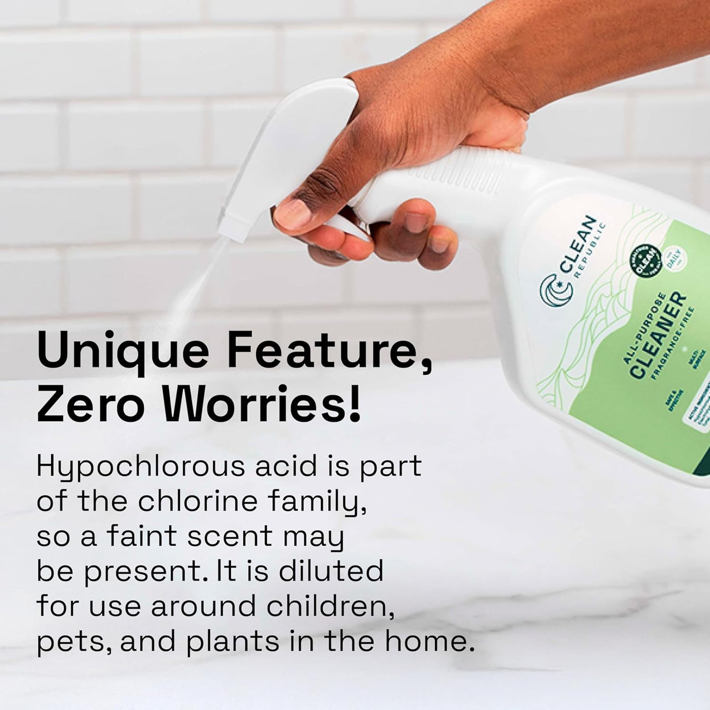 Clean Republic All-Purpose Cleaner, Daily Use Cleaning Spray for Kitchens, Bathrooms, and More, 32 Fluid Ounce Bottle, 2-Pack