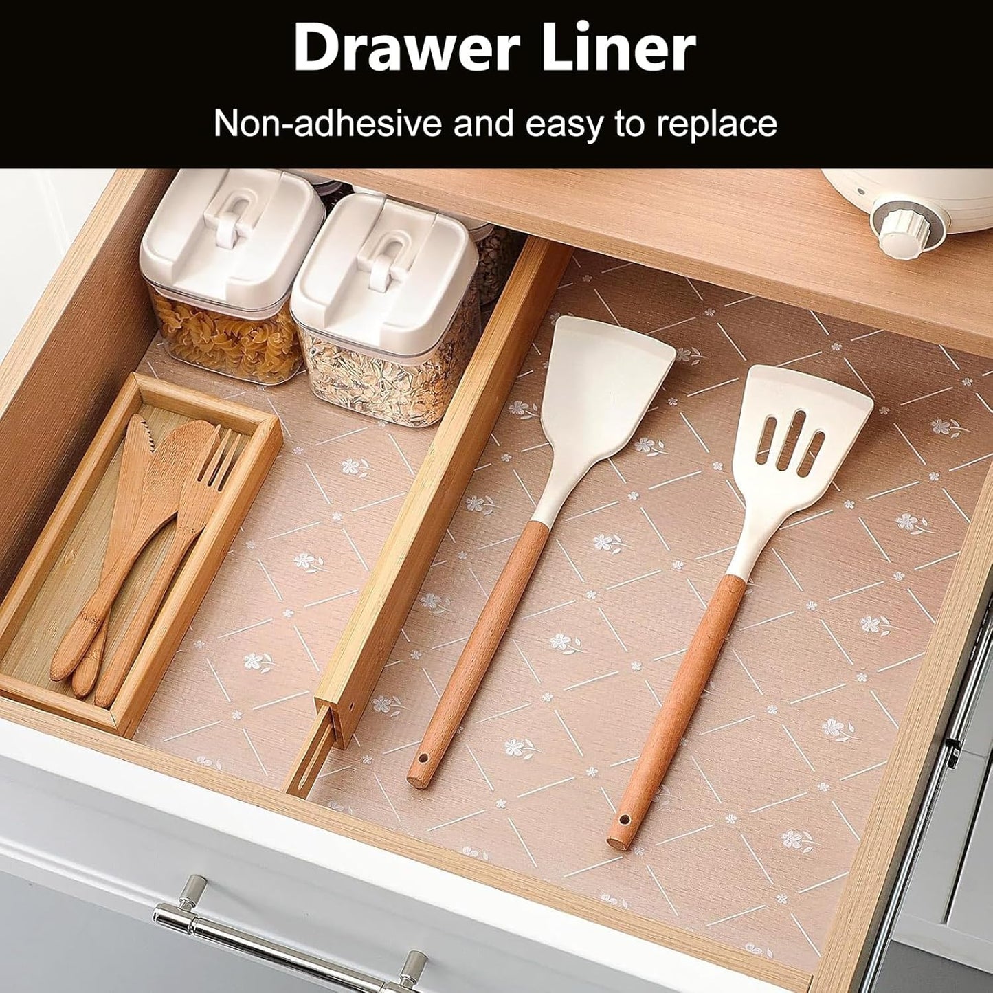 INNOLITES Shelf Liners for Kitchen Cabinets, Non Adhesive Drawer Cabinet Liner, Waterproof Oil-Proof Non-Slip Shelf Liner for Kitchen Pantry Refrigerator 23.6" x 118"