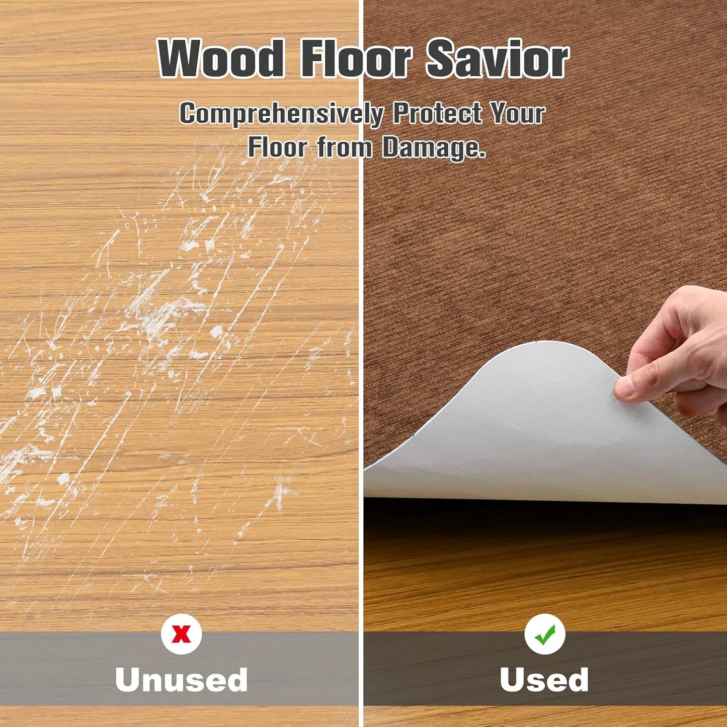 Placoot Desk Chair Mat for Hardwood Floor Corduroy Surface 1/6" Thick 55"x35" Office Chair Mat for Rolling Chairs-100% Large Anti-Slip Backing Under Desk Low-Pile Office Rug Floor Mat for Office/Home