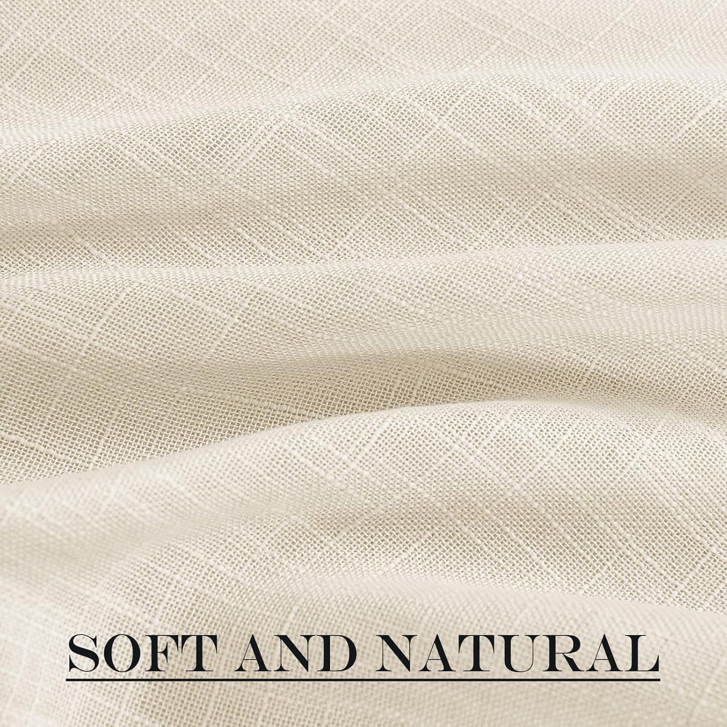 NICETOWN 80 Inches Length Door Curtains with Tieback for Window, Farmhouse Linen Texture Sidelight Semi-Sheer Window Covering French Door Curtains for Closet Doorway, 1 Panel, 26" Wide, Bieg