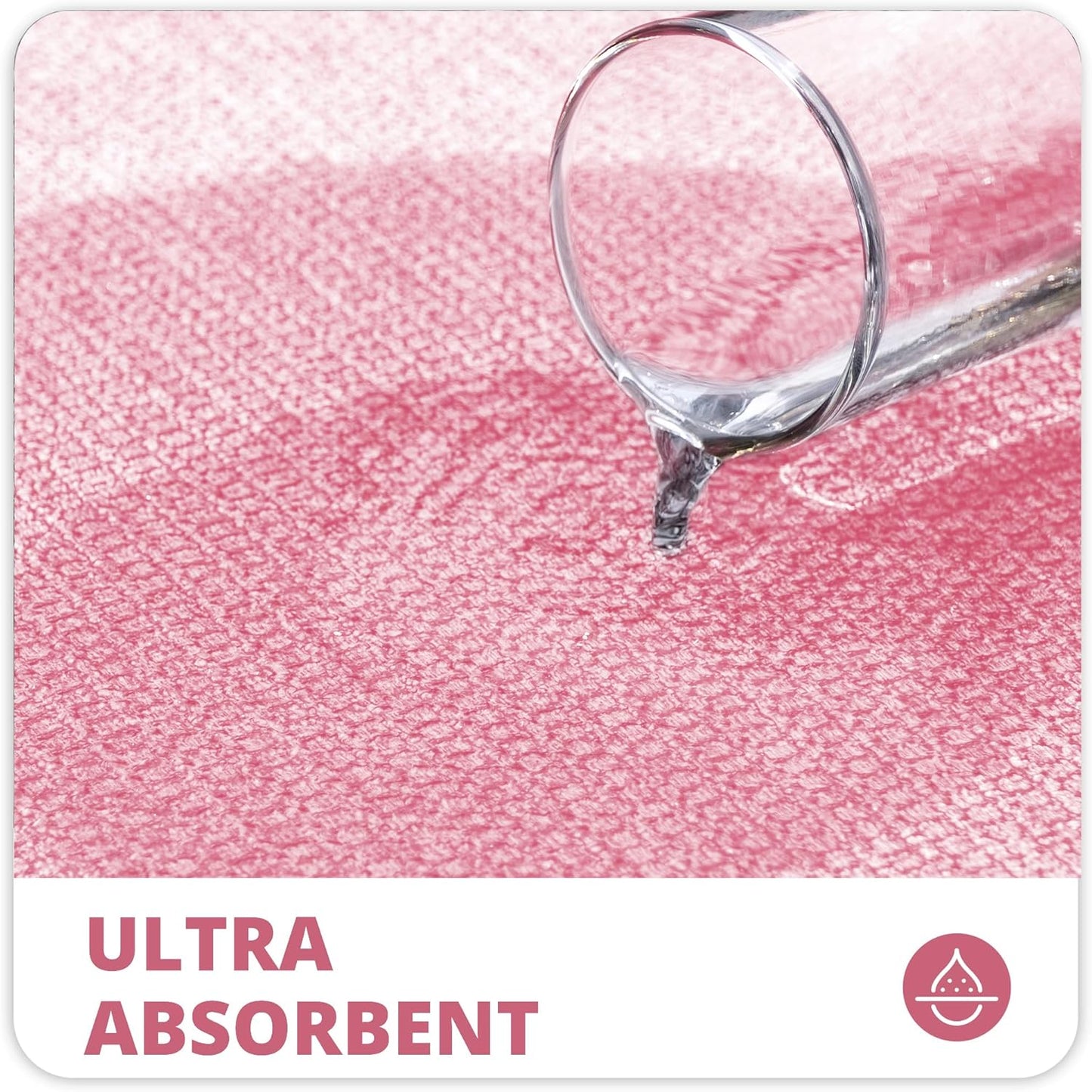 Toilet Rugs U Shaped Bathroom Rug,Machine Washable Non Slip Quick Dry Super Absorbent Ultra Thin Toilet Mats for Bathroom Toilet.Pink,1'8"x2'(20x24inch)