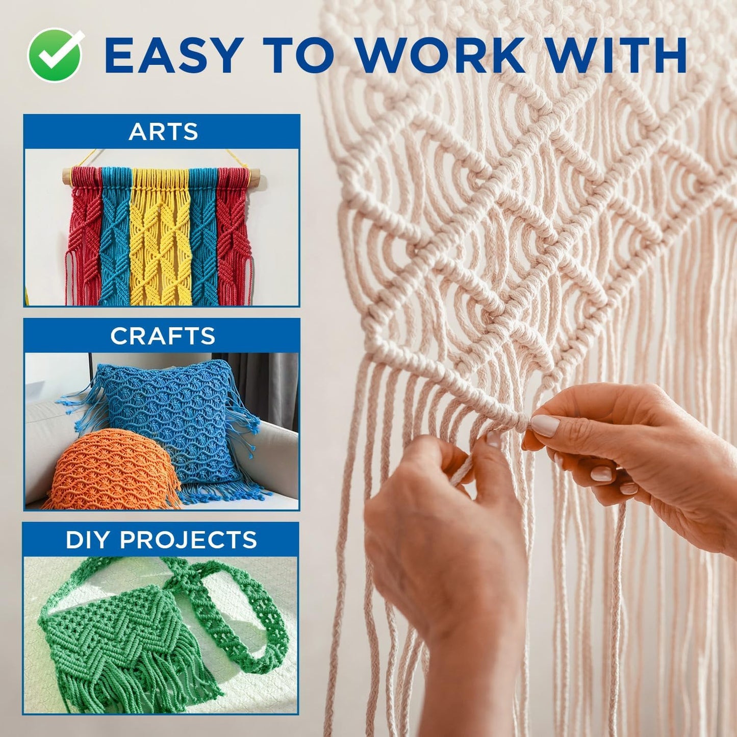 TECEUM Cotton Rope 3/16” (5 mm) – 100 FT – Strong All-Purpose Braided Rope – Natural Cotton – for Crafting, Сamping, Clothes Line, DIY, Indoor & Outdoor Use – Red