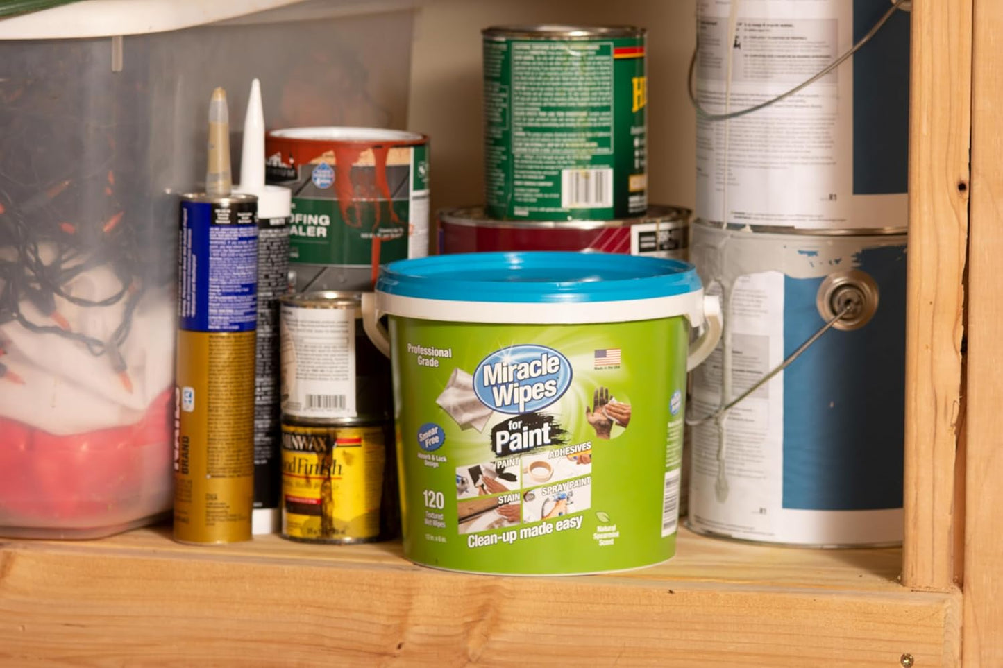 MiracleWipes for Paint Prep & Cleanup, Remove Tough Grime Build-Up, Wet Paint, Caulking, Epoxy, Colorant, and more from Hands, Surfaces, & Tools - 120 Count (Pack of 2)