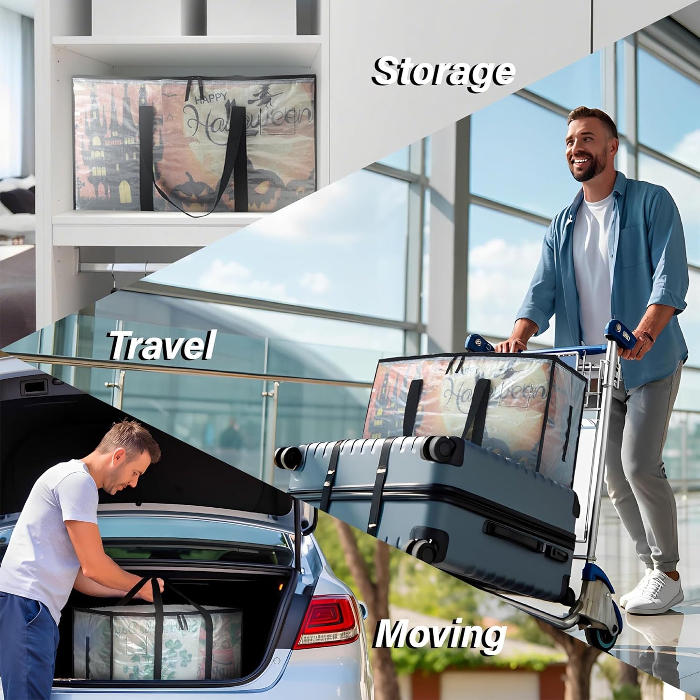 Heavy Duty 93L (24.5 Gallon) Stackable Storage Bins with Fully Openable Lids, Moving Bags Heavy Duty, Clear Plastic Totes for Moving Storage, Home Organization, Closet, Dorm Room. 12 pack