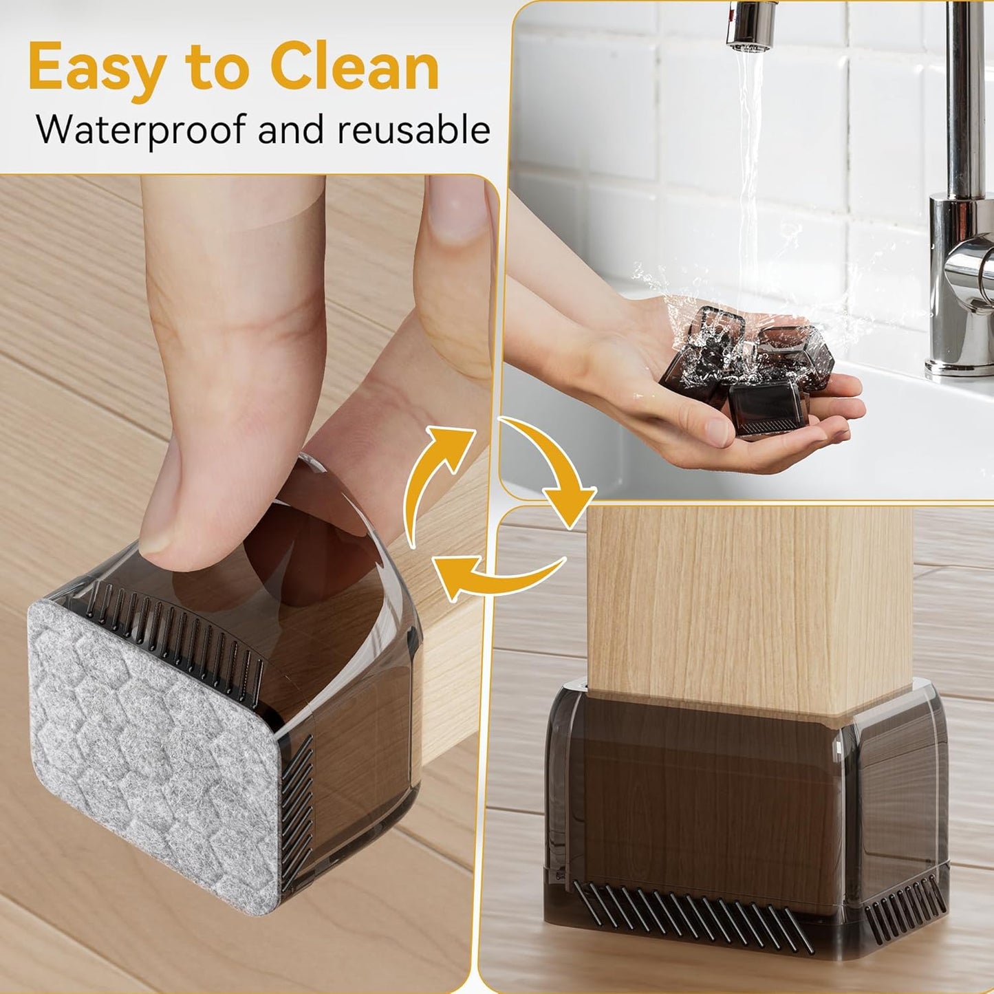 24PCS Rectangular Chair Leg Floor Protectors, Furniture Sliders, Non-Slip Felt Furniture Pads for Hardwood Floors, Silicone Cap Covers to Protect Floors,(Fit L :1.73-2.05", W: 1.34-1.65")