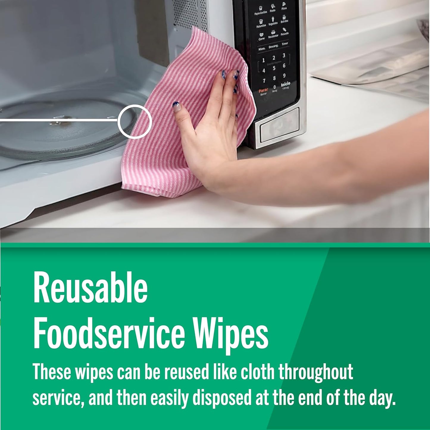 Fresh Towel Foodservice Reusable Paper Towels - 1/4 Fold, 13 x 20 inches - Pink Straight Line Pattern (1 Case of 200) All Purpose Cleaning Towels