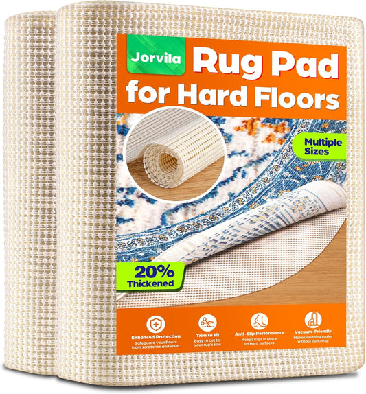 Non-Slip Rug Pad Gripper Round 6 Feet, Anti Skid Mat for Under Area Rugs, Keeps Rugs in Position and Safe, Thick Cushioned Carpet Pad for Hardwood Floors Protection