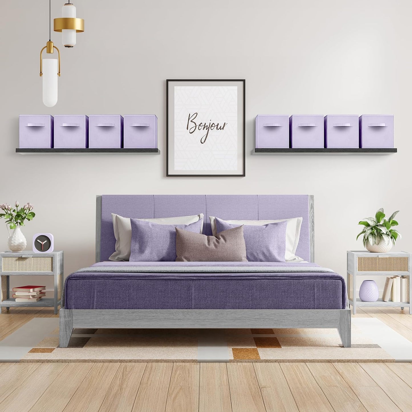 Sorbus 13 Inch Storage Bins - Sturdy Collapsible Fabric Storage Cubes with Handle - 8 Foldable Baskets for Organizing Clothes, Toys, Books - Storage Baskets for Shelves, Closets