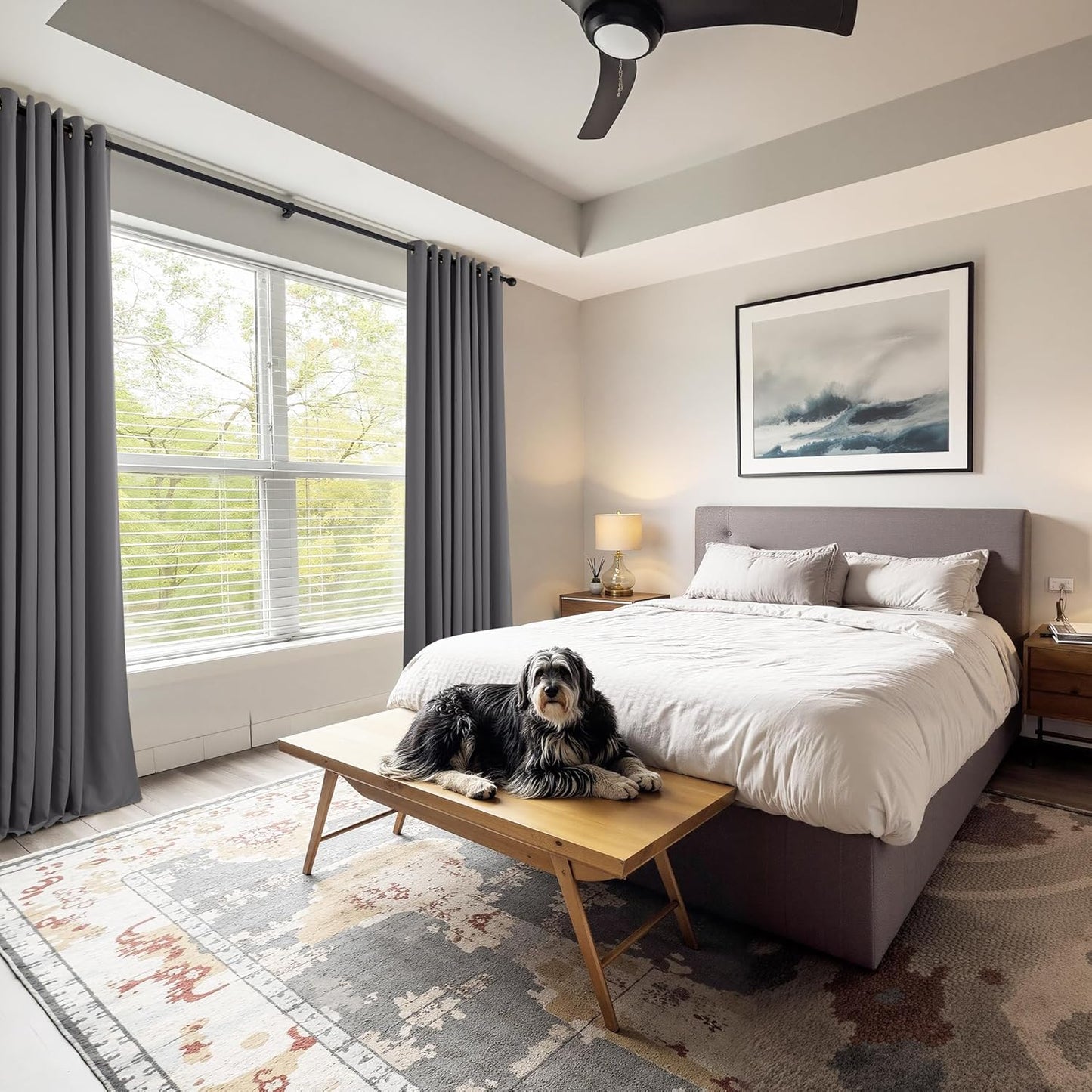 PONY DANCE Small Window Curtains for Bathroom - Short Curtains for Living Room Blackout Portable Blinds Shades for Bedroom Kitchen (Grey, 29 Wide by 30 Inches Long)