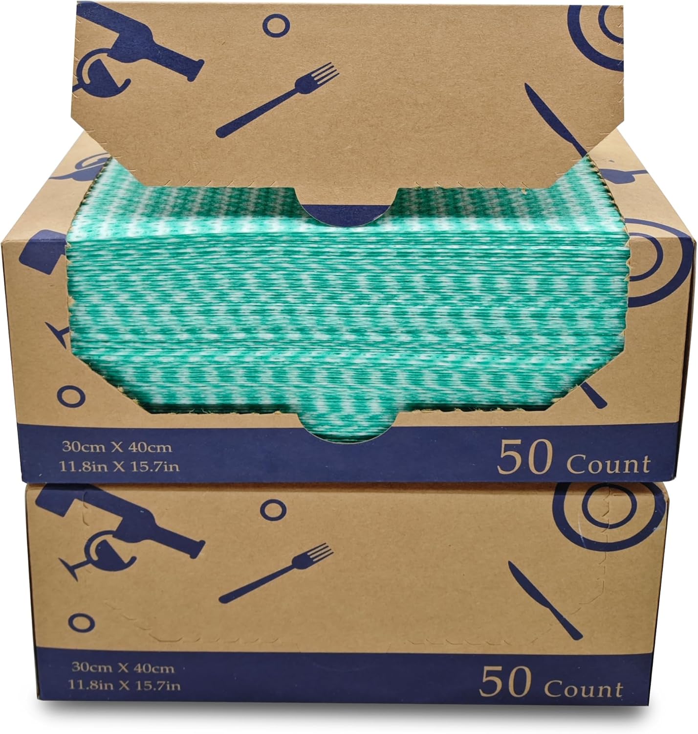 Heavy Duty Reusable Cleaning Cloths 100 Count Food Service Wipes Dishcloths Multi-use Towels(2Boxes)