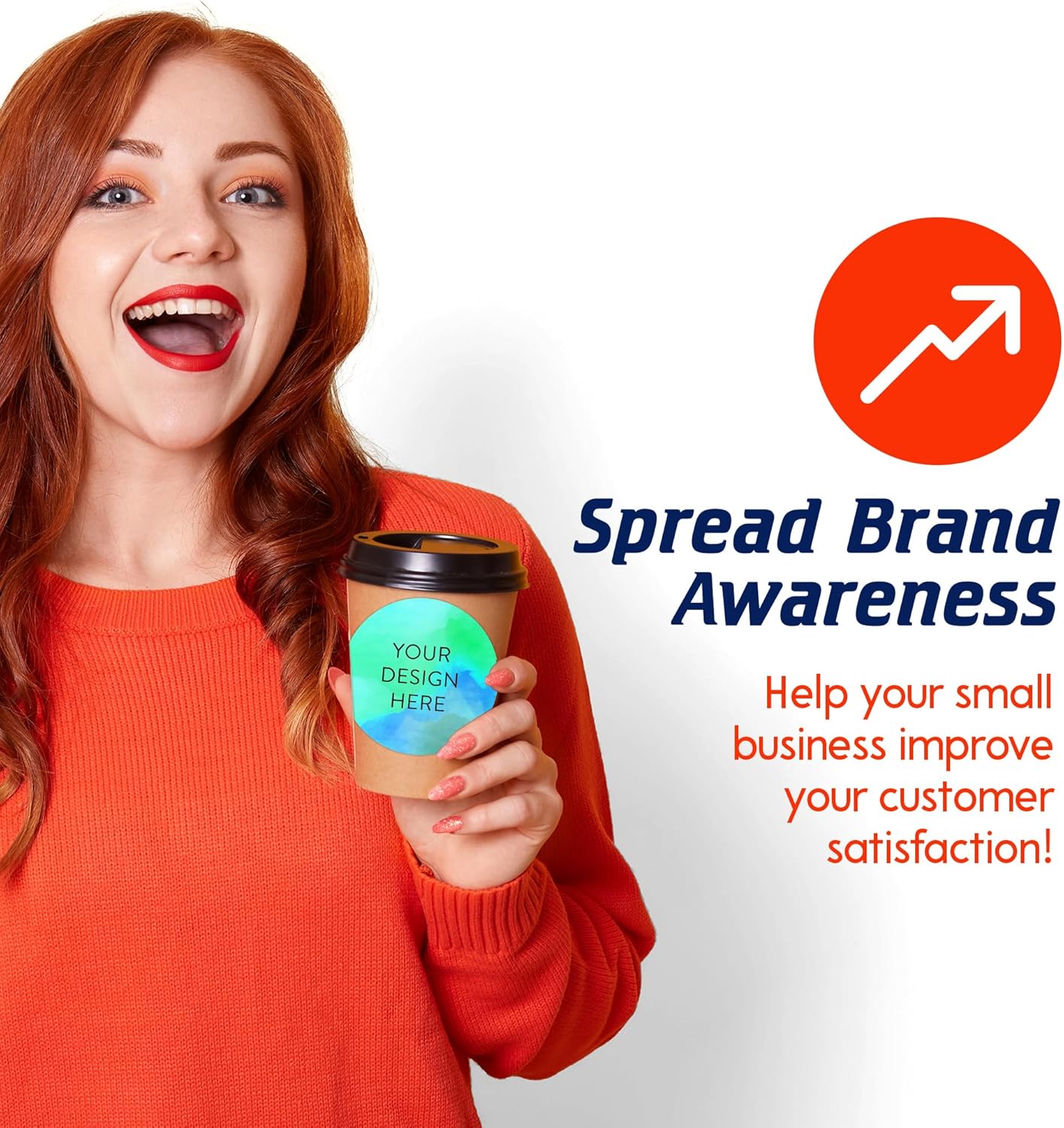 100 Custom Vinyl Stickers - Upload Your own Image, Text, Design, Logo - Personalized Logo Labels for Handmade, Packaging, Bottle, Jars, Candle, Brand Stickers (Peach, 4x4)