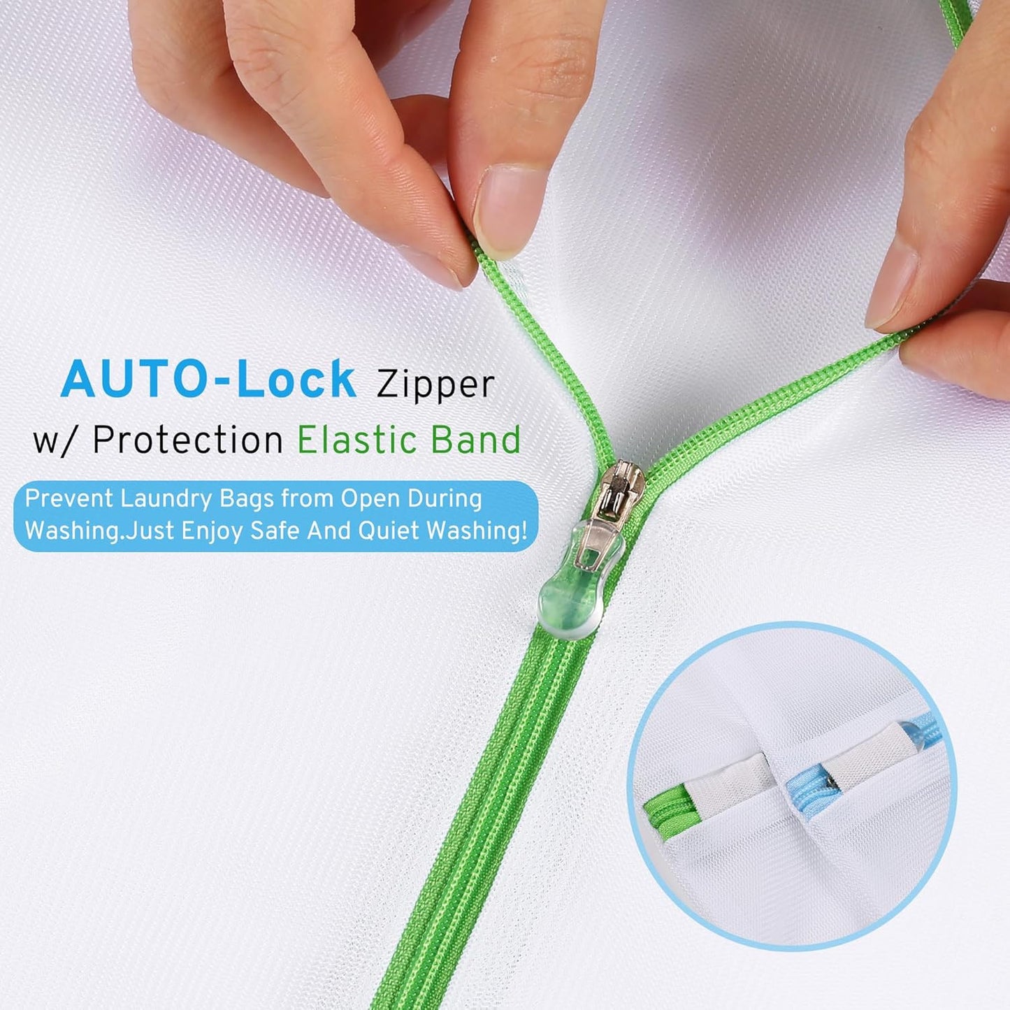 3 Pcs Mesh Laundry Bags Set for Delicates with AUTO-Lock Zipper, Lingerie Bags for Washing Delicates, Laundry Bags Mesh Wash Bags, Delicates Laundry Bag for Jeans,Blouse,Stocking,Bra(XXL,24" x 24")