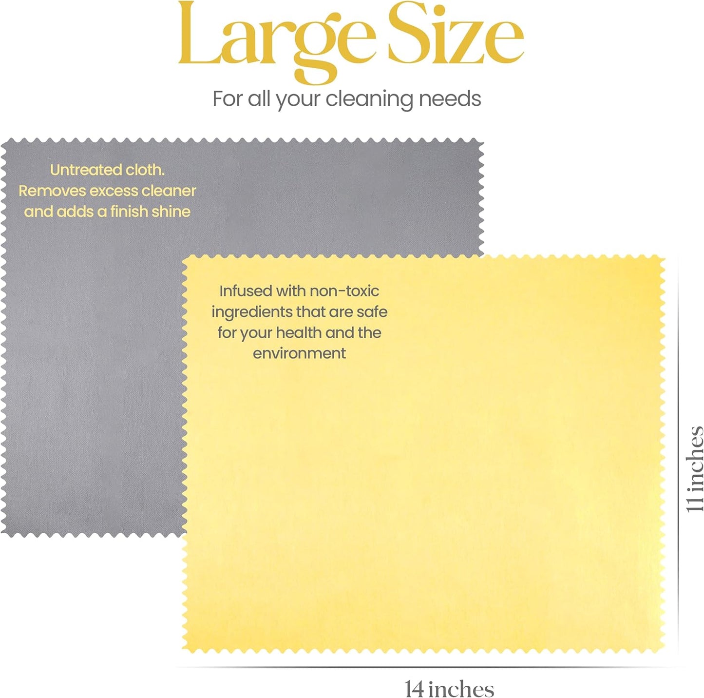 Mayflower Polishing Cloth for Stainless Steel Copper Brass Chrome Made in USA Non Toxic 2 Cotton Cleaning Set 11 x 14 in ea.User-Friendly Cleaner for Kitchen Watch Musical Instruments Coins Antiques