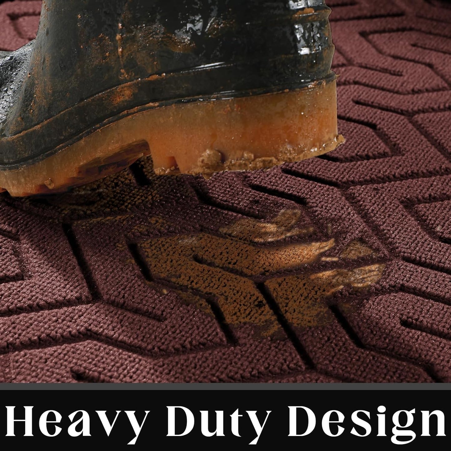 Yimobra Large Door Mat Outside Entrance 47x32, Waterproof Heavy Duty Outdoor Mats for Front Door, Non Slip Rubber Entry Mat for Garage Patio, Easy Clean, Red