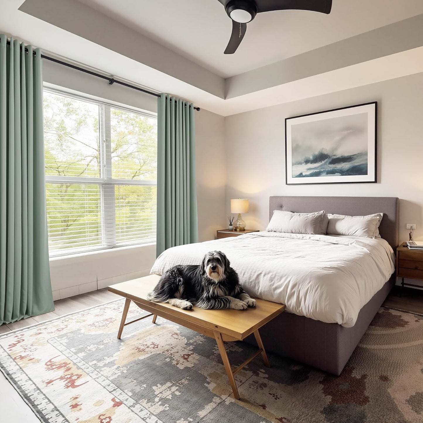 PONY DANCE Sage Green Blackout Curtains for Bedroom 84 Inch Length 2 Panels Set, Privacy Thermal Insulated Room Darkening Grommet Drapes for Living Room Window, W34 x L84 Inch