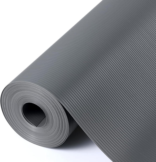 Shelf Liners for Kitchen Cabinets Drawer Liner Non Adhesive Cupboard Mat EVA Material Waterproof Refrigerator Mats Washable Fridge Liner for Cupboard and Desks Liner Gray 11.8 x 59 Inches