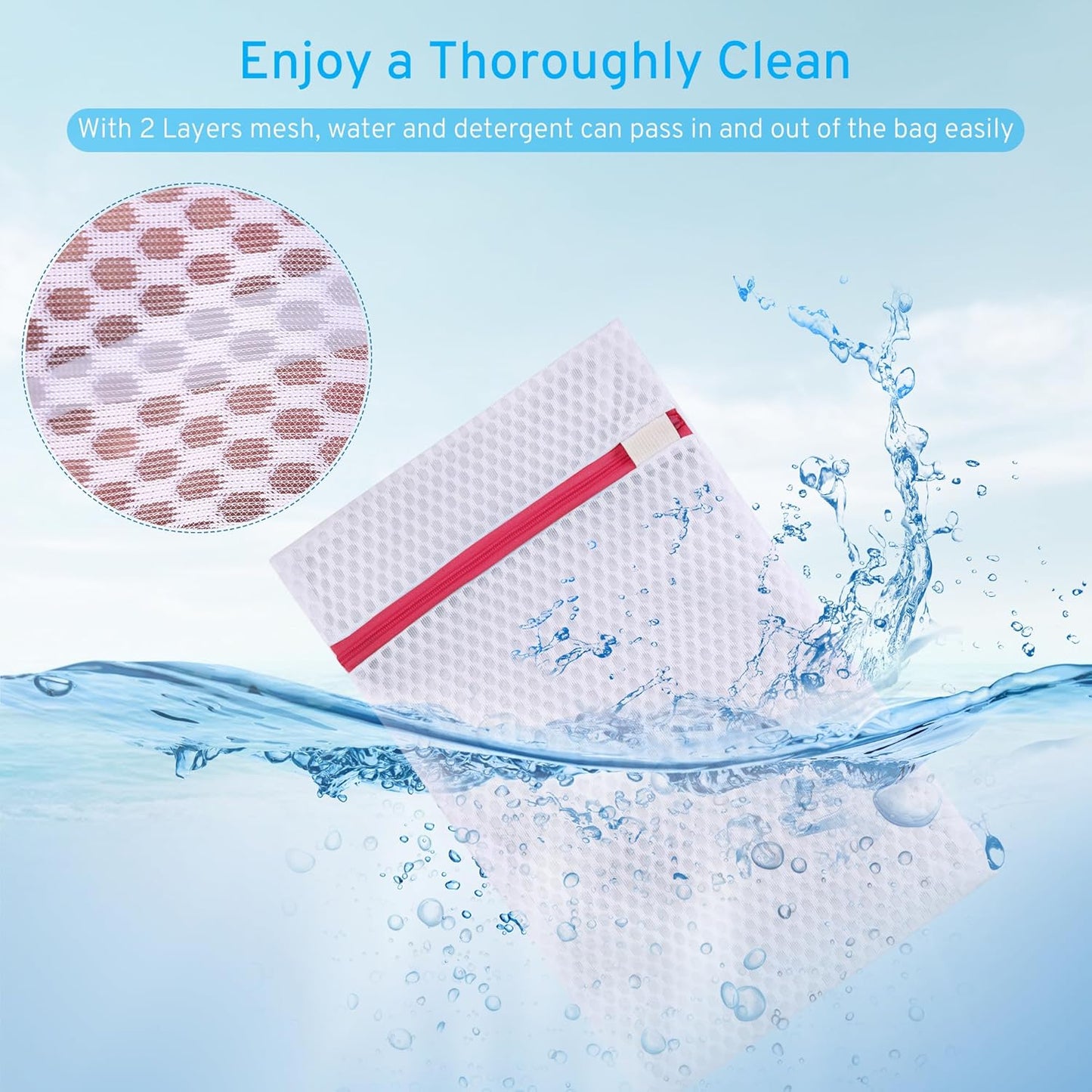 2nd Gen Honeycomb Mesh Laundry Bags for Delicates, Lingerie Bags for Washing Delicates, Travel Storage Organize Bag, Clothing Washing Bags for Blouse, Bra, Hosiery, Underwear and More(3 Pcs, 1L,1M,1S)