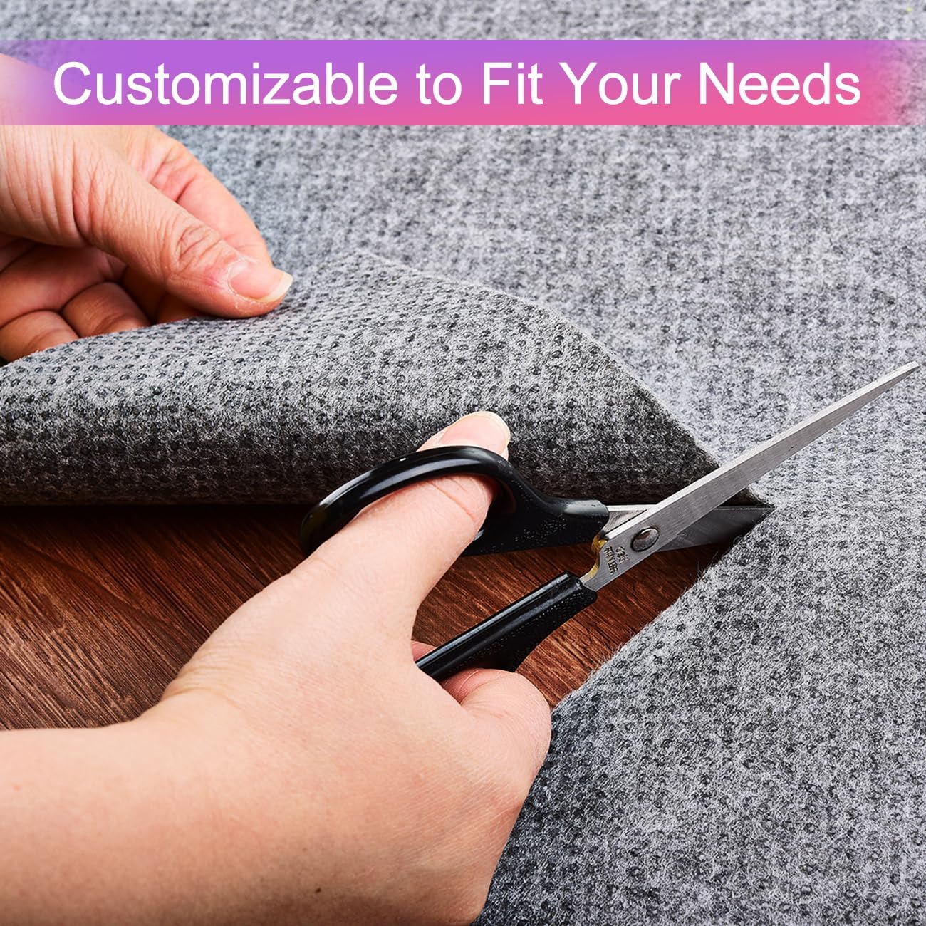 Ultra Strong Anti-Slip Thin Rug Felt Pad, Non Slip Grip Pads, Keep Your Rugs in Place (6 x 9 Feet)- Gray