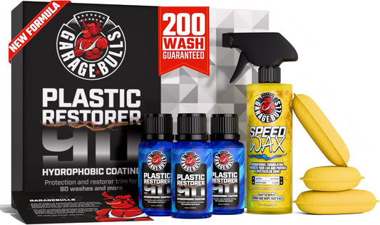 garage bulls Car Plastic Restorer & Hydrophobic Trim Ceramic Coating Kit Car Accessories Long Lasting Coating (3 Pack)