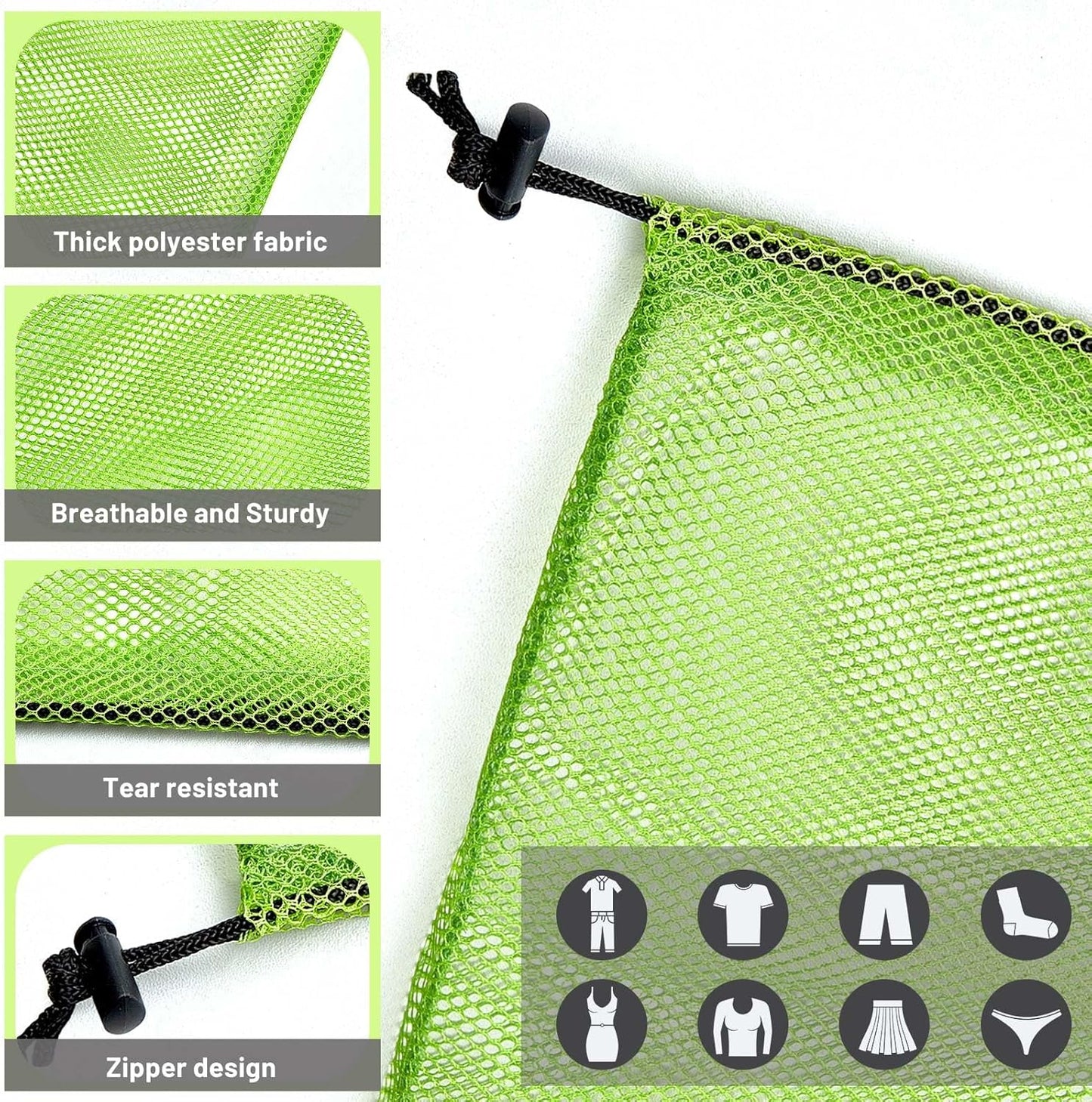 Berlune 36 Pcs Large Laundry Bag Colorful Extra Large Mesh Laundry Bag Bulk with Drawstring Heavy Duty Mesh Machine Washable Drawstring Pouch (32 * 24in)