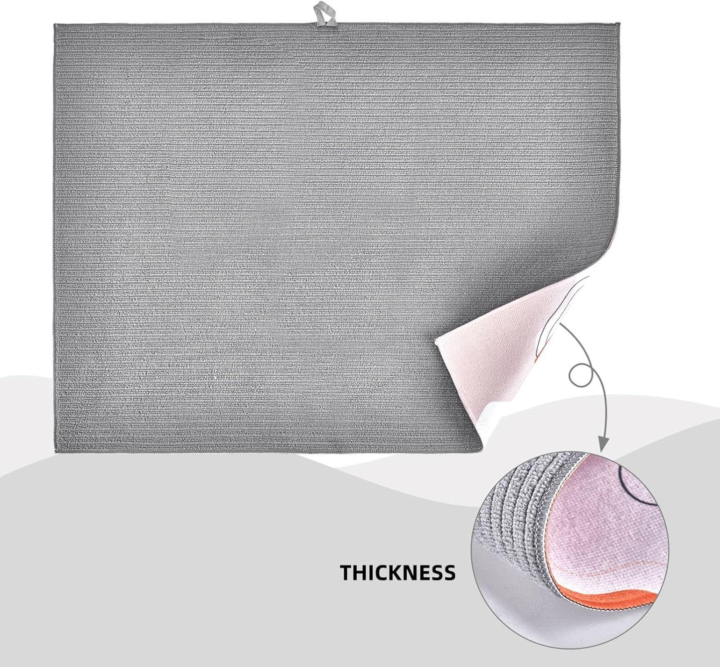 Brown Coffee Maker Beans Theme Microfiber Absorbent Reversible Dish Drying Mat For Kitchen Counter Xl Large Pad 18 X 24 Inch