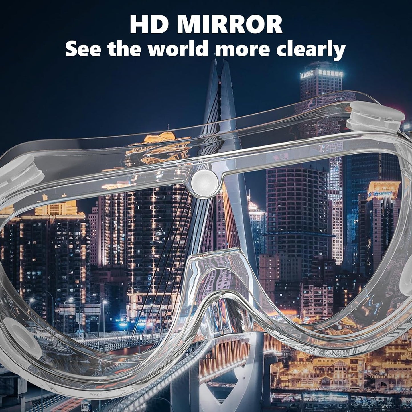 Super More 4PCS Anti-Fog Protective Safety Goggles Clear Lens Wide-Vision Adjustable Chemical Splash Eye Protection Soft Lightweight Eyewear